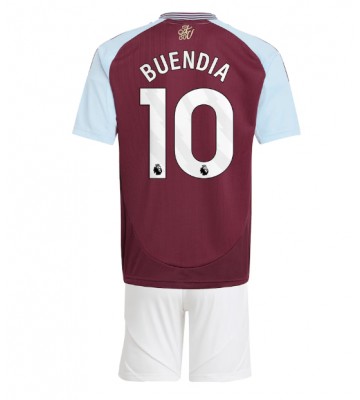 Aston Villa Emiliano Buendia #10 Hemmatröja Barn 2024-25 Kortärmad (+ Korta byxor)